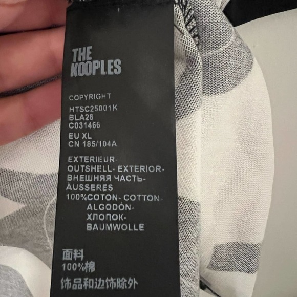 The Kooples Men's Logo T-Shirt XL Black/White - Picture 5 of 6